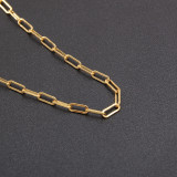 Collar chapado en oro de cobre de color sólido de estilo vintage de Hip-Hop a granel