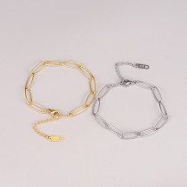 Pulseras chapadas en oro de titanio con revestimiento de acero y nudo de estilo simple