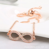 Elegantes pulseras de circón con incrustaciones de cobre infinito