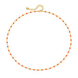 Collar de patchwork de cobre redondo de estilo simple
