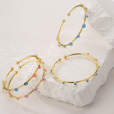 Brazalete De Cobre Ojo De Diablo De Estilo Simple De Moda