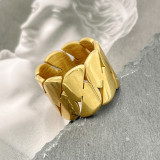 Anillo ancho plateado oro de la banda del acero inoxidable del color sólido del estilo moderno en bulto