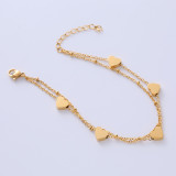 Pulseras de acero de titanio con forma de corazón de estilo simple Pulseras de acero inoxidable con revestimiento en capas