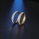 Anillo simple de acero inoxidable con diamantes de una hilera