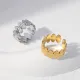 Anillo Abierto Geométrico De Moda Chapado En Acero Inoxidable