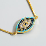 Nueva moda creativa pulsera de ojo del diablo mujer cobre Micro-set pulsera de circón joyería al por mayor