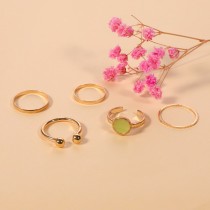 Anillos abiertos chapados en oro del chapado en cobre de la aleación redonda del estilo simple