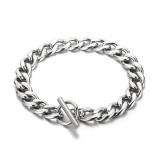 Cadena de eslabones cubanos Pulsera gruesa para hombres y mujeres Pulsera para parejas de acero titanio OT Collar puro Salto disco Personalidad Estilo callejero Hipster Hip Hop Pulsera