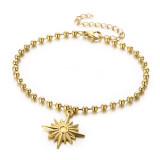 Collar de pulseras chapado en oro de 18 quilates con revestimiento de acero inoxidable y estrella de estilo simple informal