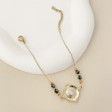 Pulseras bohemias geométricas de perlas de agua dulce turquesas con revestimiento de acero inoxidable