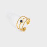 El estilo simple conmuta el anillo abierto de piedra natural del acero inoxidable del color sólido en bulto