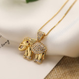 El estilo simple viaja el collar pendiente del Zircon plateado oro animal del cobre 18K a granel