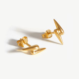 1 par de pendientes chapados en oro con gotas de agua de estilo Simple