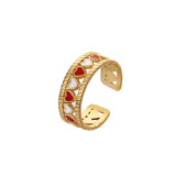 Anillo Abierto Geométrico De Moda Chapado En Acero Inoxidable