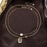 Collar plateado plata chapado en oro de 18 quilates con revestimiento de cobre de color sólido de estilo simple