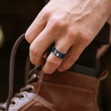 Anillos chapados en acero inoxidable con cruz de moda de 1 pieza