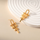 1 par de pendientes colgantes chapados en oro de 18 quilates con revestimiento geométrico irregular, elegantes y novedosos