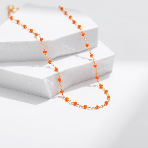 Collar de patchwork de cobre redondo de estilo simple