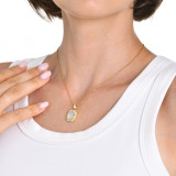 Collar con colgante chapado en oro de 18 quilates con incrustaciones de acero inoxidable geométrico de estilo IG