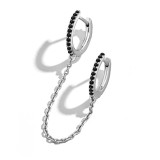 Joyería multicolor geométrica de la hebilla del oído de Chaincopper del diamante artificial de la moda al por mayor
