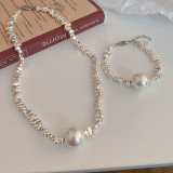 Collar de pulseras de cobreado de perlas artificiales irregulares de estilo moderno