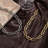 Hip-Hop Rock Estilo simple Geométrico Color sólido Chapado en cobre Collar chapado en plata chapado en oro de 18 quilates