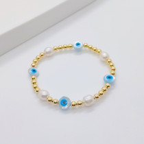 Pulseras chapadas en oro de 18 quilates con perlas de agua dulce y perlas de agua dulce estilo IG