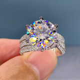 Elegantes anillos redondos de circonio con incrustaciones de cobre