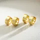 1 par de pendientes elegantes de circonita de cobre con incrustaciones de forma de corazón de estilo Simple y elegante