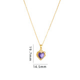 Collar pendiente del Zircon del cobre del acero Titanium de la forma del corazón dulce a granel