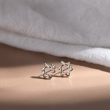 1 par de aretes chapados en cobre con forma de estrella de estilo simple