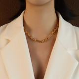 Gargantilla Collar Pendientes Pulsera Acero Titanio Conjunto De Joyas Oro 18k