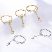 Anillos abiertos chapados en oro de 18 quilates con revestimiento de cobre y timón de estrella de estilo simple casual