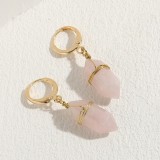 Pendientes colgantes chapados en oro de 14K con incrustaciones de cobre geométrico, estilo clásico, elegantes y lujosos, 1 par
