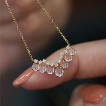 Collar de piedra de cristal de los diamantes artificiales de cobre del cuadrado redondo del estilo de hadas a granel