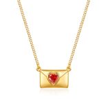Collar de pulseras chapado en oro de titanio con forma de corazón de estilo simple
