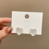 Pendientes de diamantes de imitación con incrustaciones de cobre con nudo de lazo en forma de corazón dulce 1 par