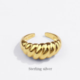 Nuevo diseño de anillo de sarga, anillo abierto salvaje a la moda Croissant
