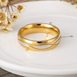 Joyería al por mayor del anillo del acero inoxidable del circón con incrustaciones del color del contraste de la moda