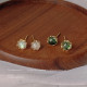 1 par de pendientes de piedras preciosas artificiales con incrustaciones de cobre redondo estilo Hada