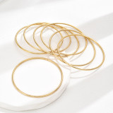 Brazalete de anillo redondo de acero inoxidable con círculo de estilo simple Glam