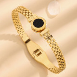 Brazalete casual de acero y titanio con números