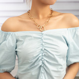 Moda Estrella Luna Cobre Incrustaciones Zircón Collares En Capas 1 Pieza