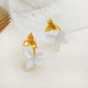 1 par de pendientes chapados en cobre con flores dulces