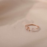 Anillo abierto chapado en oro de 18 quilates con incrustaciones de cobre y letras de estilo simple estilo IG