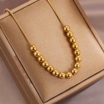 Collar chapado en oro clásico con revestimiento de acero y titanio Lady Ball