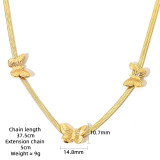 Collar de pendientes de pulseras de mujer de acero inoxidable de mariposa de moda