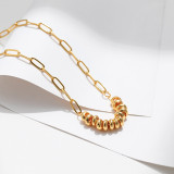 Collar chapado en oro de 18 quilates con cadena de cobre geométrico de estilo moderno