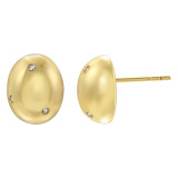 1 par de pendientes chapados en oro de 18 quilates con incrustaciones ovaladas elegantes y lujosos