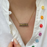 Collar colgante de Zircon plateado oro elegante de la letra de Streetwear a granel